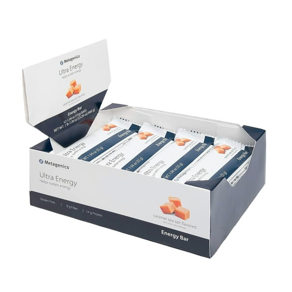 Metagenics Ultra Energy Bars - Helps Sustain Energy, Caramel Sea Salt Flavored | 12 Bars