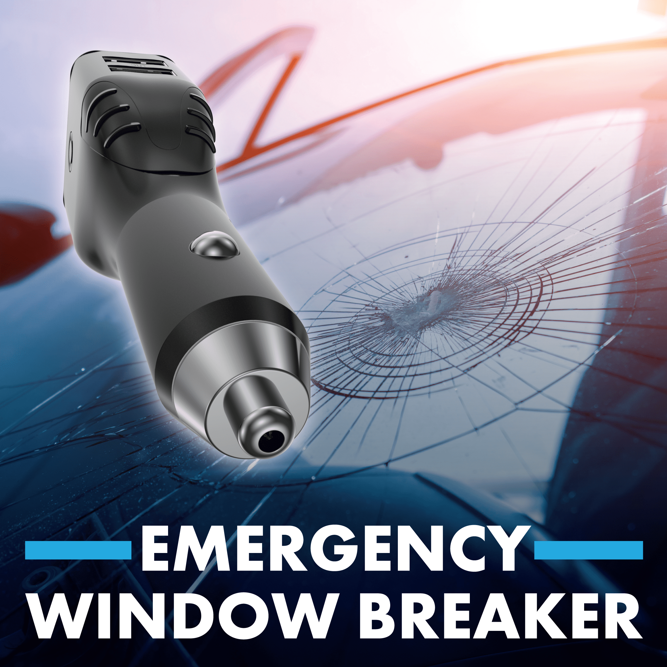 Rescue A6 Car Safety Device For Window Seat Belt USB Charger LED Flashlight