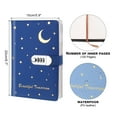 thumbnail image 2 of Diario A5 con cerradura, cuaderno de cuero con cerradura, diario de estrellas y luna, azul marino, 2 of 7