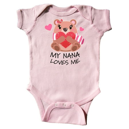 

Inktastic My Nana Loves me- bear and hearts Gift Baby Boy or Baby Girl Bodysuit