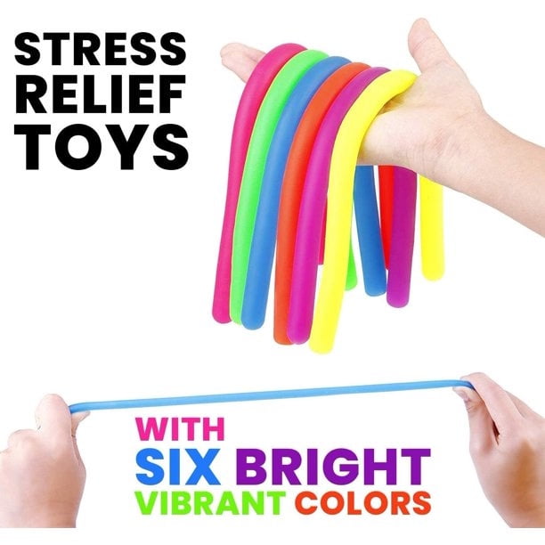 USA 6 pc Monkey Noodle Stretchy String Sensory Fidget Toys Pull Autism ADD ADHD 
