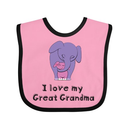 

Inktastic I Love My Great Grandma Elephant Girls Baby Bib