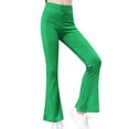thumbnail image 3 of Xdegoge Flare Leggings for Girls Elastic Waist High Rise Bell Bottoms Casual Slim Stretch Yoga Pants Trendy 2026 Solid Color Bottom, 3 of 10