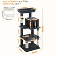 thumbnail image 3 of Demi Bonn 45" Cat Tree Tower for Indoor Cats, 5-Level Cat Condo for Large Cats with Large Hammock, Big Top Perch and 4 Sisal Covered Scratching Pos, Green, 3 of 9