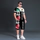 thumbnail image 4 of Conjunto de camiseta y pantalones cortos de playa informales con estampado digital 3D de animales para hombre, 4 of 5