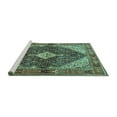 thumbnail image 2 of Ahgly Company Machine Washable Indoor Round Persian Turquoise Blue Traditional Area Rugs, 8' Round, 2 of 4