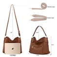 thumbnail image 5 of Bolso cruzado grande para mujer, bolsos y monederos de hombro y Hobo para mujer, 3pcs/Set Brown, L, 5 of 5
