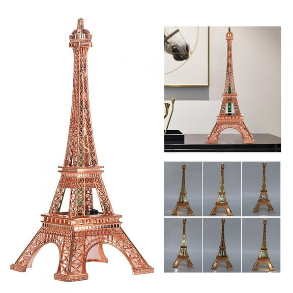 OTVIAP LED Light Up Eiffel Tower Night Light LED Table Lamp Metal Architecture Model Craft Desktop Home Decoration Art Gift