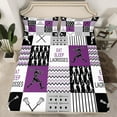 thumbnail image 2 of Castle Fairy Teens Gamer Lacrosse 3pcs Twin Sheet Sets,Sport Theme Twin Fitted Sheet,Geometric Lattice Breathable Flat Sheet,Lightweight Room Decor, 2 of 7
