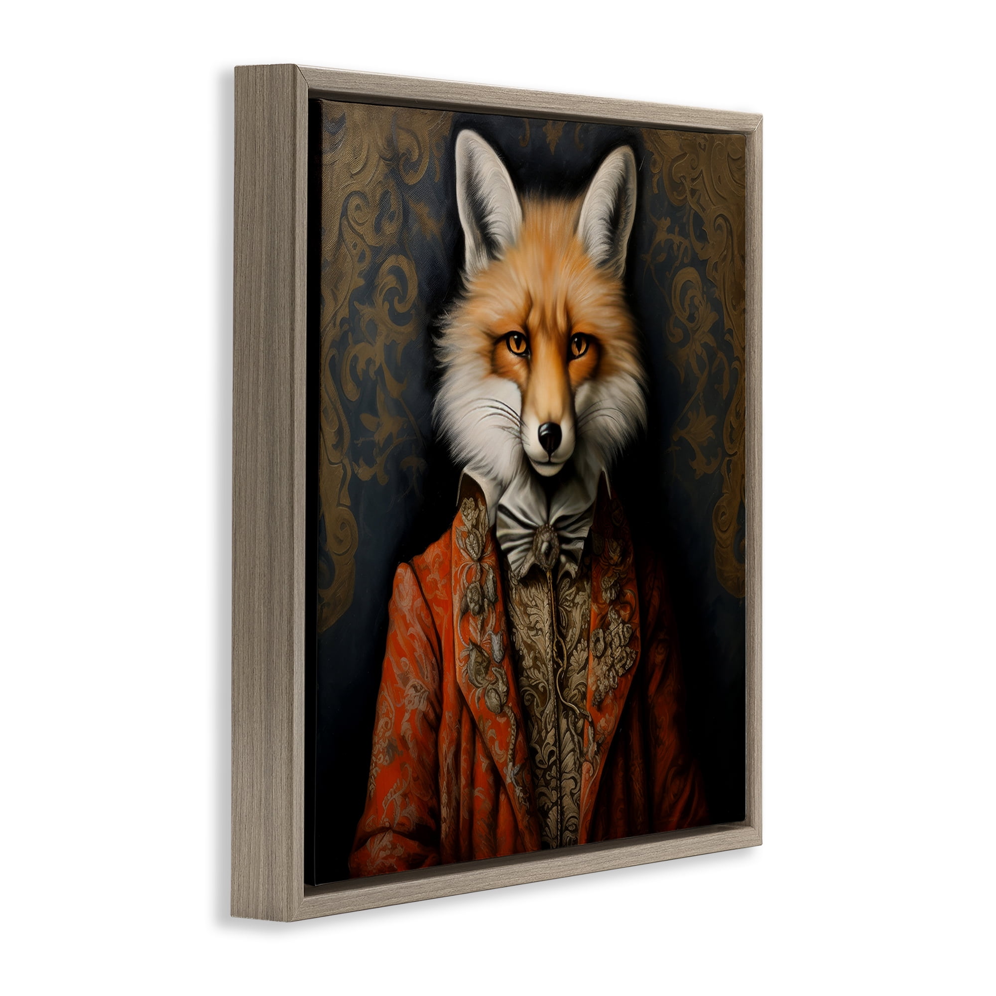 Stupell Industries Mystical Metamorphosis Fox Brown Framed Floater Canvas Wall Art, design by Lazar Studio