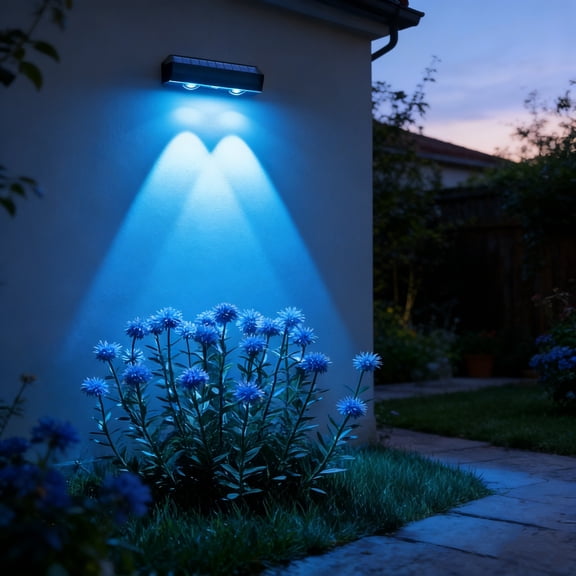 Outdoor Solar Waterproof LED RGB Lights, Color Changing Landscape Wall Lamps, Bright Patio Pathway Step Lights, Multicolor Spotlight for Garden Fence Decor
