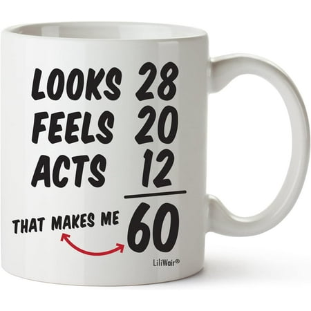 

LiliWair 1964 60th Birthday Gifts Men Women | Birthday Gift for Man Woman Turning 60 | Funny 60 th Party Supplies Decorations Ideas | Sixty Year Old Bday Coffee Mug | 60 Years Gag Cups Presents Mens