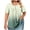 Mint Green, variant on Plus Size Tops for Women Casual Short Sleeve Round Neck Button Up Pleated Ombre Blouse T-Shirt, Green XXL