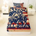 thumbnail image 3 of Manfei Western Cowboy Twin Sheets,Bull Riding Letter Bedding,Red Blue Us Flag Decor,3 Pieces,1 Fitted Sheet and 1 Pillowcase, 3 of 6