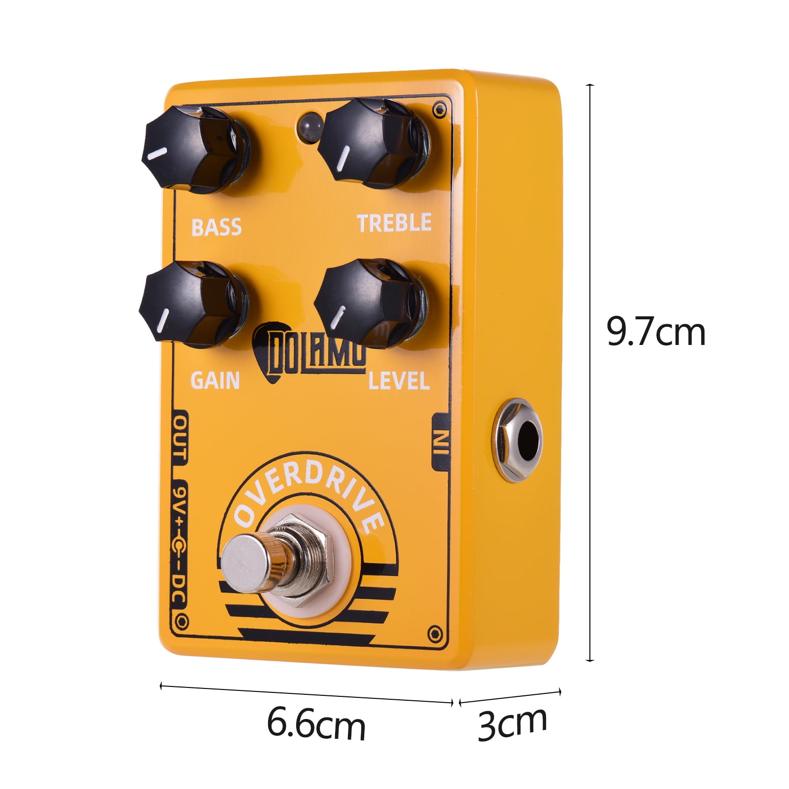 Dolamo D-8 Electric Guitar Overdrive Pedal - Effect with True Bypass Design, Bass, Treble, Gain, and Level Controls