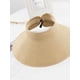 thumbnail image 4 of Sombrero de playa para mujer con visera enrollable ajustable de ala ancha plegable con gorra con laz Meterk  Beige, 4 of 7