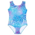 thumbnail image 4 of SILVERCELL Toddler Little Girls Sleeveless Gymnastics Leotards with Scrunchy, Big Girls Printed Dance Unitard Biketard Dancewear 3-12 Years, 4 of 8