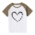 thumbnail image 2 of Annhoo Hauts Mignons pour Filles Été 2025 Col Rond Imprimé Manches Courtes Chemises Décontractées Confortables Blouses Basiques 3-14 Ans, 2 of 9