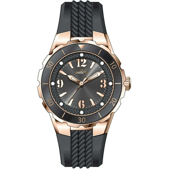 Invicta 40310 women's Angle Quartz Charcoal Rubber Strap Watch