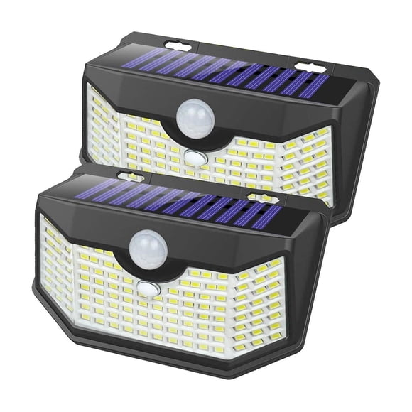 Luces solares para exteriores HMCITY 120 LED con sensor de movimiento IP65