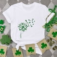 thumbnail image 2 of WREESH Womens Fashion St. Patrick's Day Casual Round Neck Short Sleeved T-Shirts Shamrocks Printed Graphic Tees Summer Loose Fit Blouses Holiday Shirts White, 2 of 4