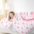 thumbnail image 4 of Homewish Personalized Initial Letter D 3 Pieces Queen Comforter Set for Kids Children Girls,Love Heart Print Ultra Soft Bedding Sets,Dreamy Princess Bow Bedding Comforter Set,Luxury Bedroom Decor, 4 of 8
