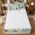 thumbnail image 4 of Manfei Botanical Flower Zipper Queen Comforter Set with Fitted Sheet and 2 Pillowcases,Spring Garden Zipper Bedding Set,Reversible, 4 of 7