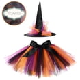 thumbnail image 2 of KAKOWELY 1 juego de ropa de Halloween para niños, sombrero de bruja, falda, disfraz para fiesta y actuación, 2 of 4