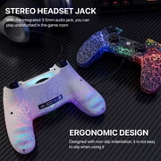ISHAKO Wireless Controller for P4/Pro/Slim and PC, RGB Game Controller, Black