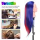 thumbnail image 3 of Cabeza De Maniquí De Peluquería, Cabeza De Maniquí De Pelo Sintético De Alta Temperatura Portátil Flexible De Silicona Para Barbería, 3 of 8