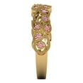 thumbnail image 4 of 0.17 ctw Wedding Band for Women - 18K Yellow Gold Simulated Pink Diamond Stackable Eternity Ring, 4 of 6