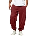 thumbnail image 3 of 8 Colors Baggy Oversized Jogger Sweatpants for Men,Elastic Waist Drawstring Seam Detail Soft Pants with Cuffed Ankles for All Season Casual Outfits, 3 of 6