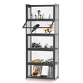 thumbnail image 3 of Magshion Modern 68" 5-Tier Transparent Display Cabinet with Acrylic Flip Door, Floor Standing Showcase Bookshelf, Curio Cabinet Collection Display Case for Living Room Bedroom Home Office, Black, 3 of 10