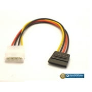 Molex 4 Pin Power to 15 pin SATA Female Adapter Cable - 6"