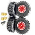 thumbnail image 2 of Vogacara RCGOFFLOW 4x llantas de plástico duraderas, llantas para ruedas de control remoto 1/24, neumático Axial SCX24 RC, pieza de coche RC, Kits de construcción modelo Rojo, 2 of 6