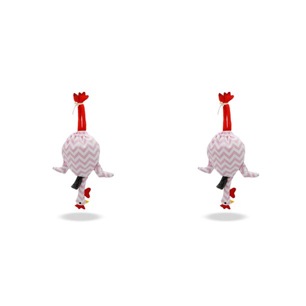 Yuarrent Adorable organizador de bolsas de basura en forma de pollo, clasificador de bolsas reutilizables hechas a mano, dispensador de accesorios Rosado 2piezas Yuarrent CBP194033