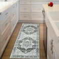 thumbnail image 2 of HOMERRY Runner Rug 2' x 6' Floral Rug for Hallway Enterway Washable Stain Resistant Non-Shed Indoor Carpet Low Pile Throw Mat, Gray, 2 of 5