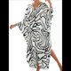 thumbnail image 1 of Vestido Caftán con Estampado Animal para Mujer, Talla Grande, para Playa, Verano 2025 y Negro Talla Única, 1 of 10