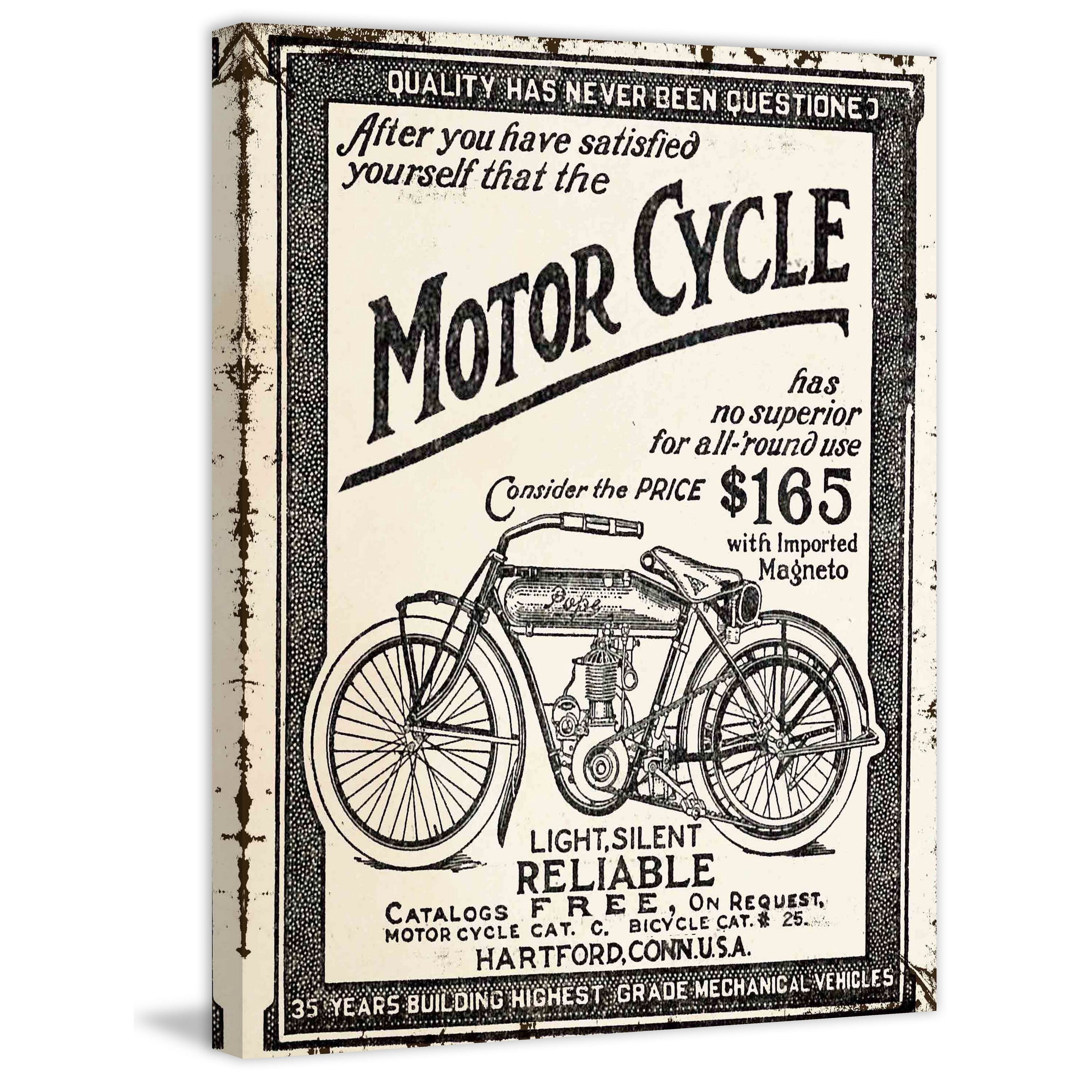 Marmont Hill "Motor Cycle with Magneto" Painting Print on Canvas