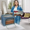 thumbnail image 3 of Sorbus Jumbo Storage Bin with Metal Frame, Stackable & Foldable with Window & Handles for Bedding, Linen, and Clothes, 3 of 4