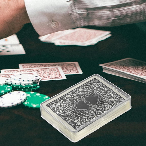 GAXIRE 6 Pcs Clear Plastic Playing Card Boxes Deck Cases Holder Storage for Trading Cards Business Card Organizer