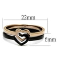 thumbnail image 2 of TK2650 - IP Rose Gold+ IP Black (Ion Plating) Stainless Steel Ring with No Stone Size 6, 2 of 4