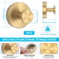 thumbnail image 3 of 2Pcs Suction Cup Hooks 15lbs Stainless Steel Suction Cup Shower Hook Waterproof Rustproof Bathroom Towel Hanger No-Drill Towel Coat Hook for Mirrors Tiles Glass Shower Towel, 3 of 8