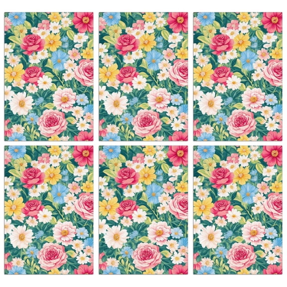 6 Pcs Funny Kitchen Towels,Pioneer Flower Floral Print Pattern Microfiber Dish Towels,Kitchen Tea Towels,Kitchen Towel Set (18" X 26")