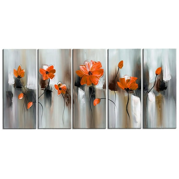 Peinture sur toile Design Art Art moderne fleurs en orange