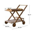 thumbnail image 3 of Huppert Acacia Wood Indoor Bar Cart, Natural Stained, 3 of 8
