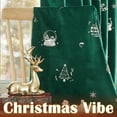 thumbnail image 4 of CURTAINKING Christmas Velvet Blackout Curtains 84 inches Length Rod Pocket Window Curtains Holiday Decor for Bedroom Living Room Silver Foil on Green, 4 of 8