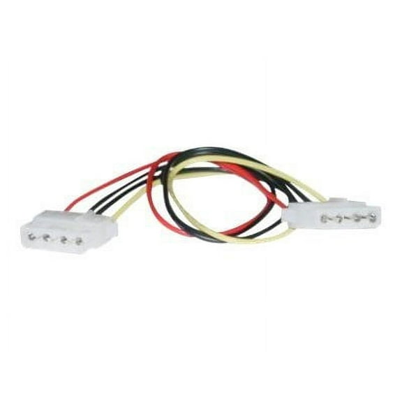 4 Pin Molex Cable, 5.25 inch Female to 5.25 inch Female, 12 inch