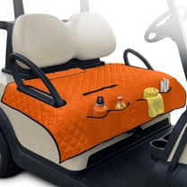Yuyamidu Orange Golf Cart Seat Cover Portable Golf Cart Seat Blanket with Pockets Club Car Seat Towel Travel Sports Golf Cart Accessories