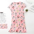 thumbnail image 2 of Defitshape Women's Cotton Nightgown Soft Pjs Summer Short Sleeve Midi Loose Cute Crew Neck Sleeping Loungewear Cup Cat 12-14, 2 of 4